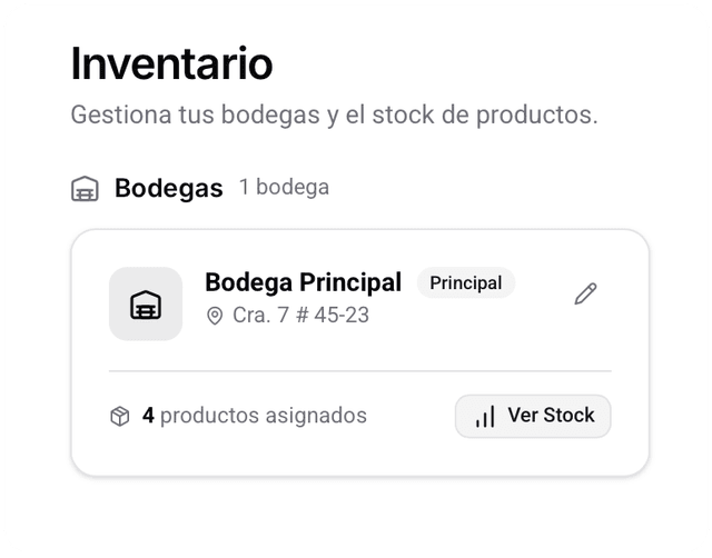 Control de inventario y bodegas en el software POS Posdata